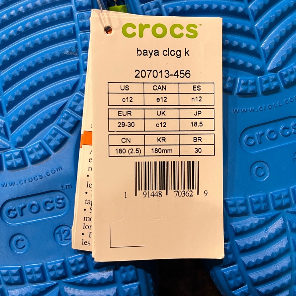 NWT CROCS Kids Comfort Clogs - Bright Blue - Picture 3 of 4